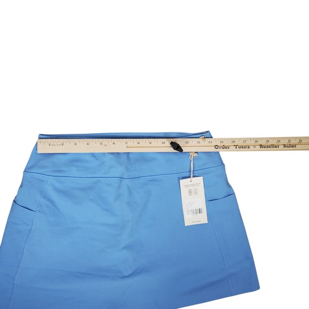 NEW Mate the Label Organic Stretch Pocket Skort Size L Lagoon Blue Pull On Mini - Picture 10 of 12